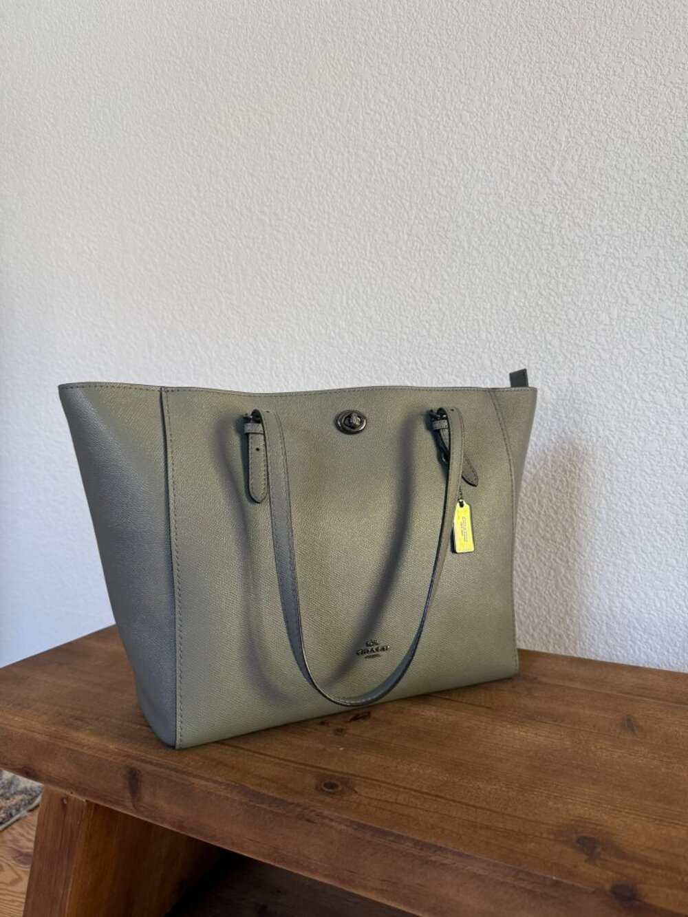 Coach Grey Leather Gallery Tote Bag